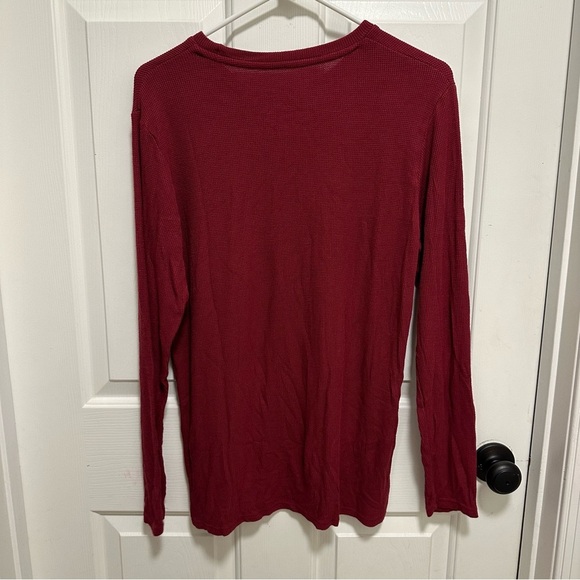 Posh Peanut Holiday Collection Mens Bordeaux Waffle Long Sleeve Loungewear Large - Picture 2 of 4